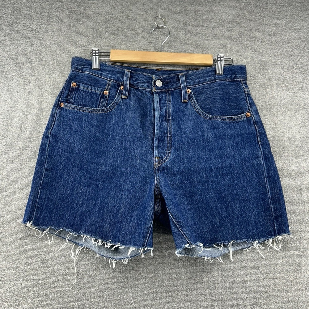Levis 501 Cut Off Shorts Women‎ Size 30 Blue Denim Classic Summer Bohemian